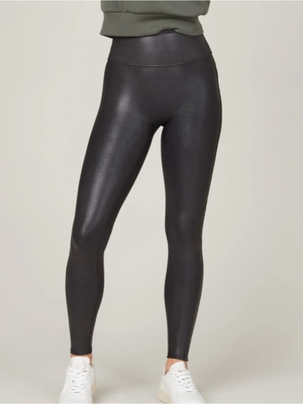SPANX Black High-Rise Faux-Leather Leggings
